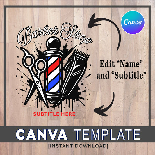 Barber Logo Template | Editable in Canva