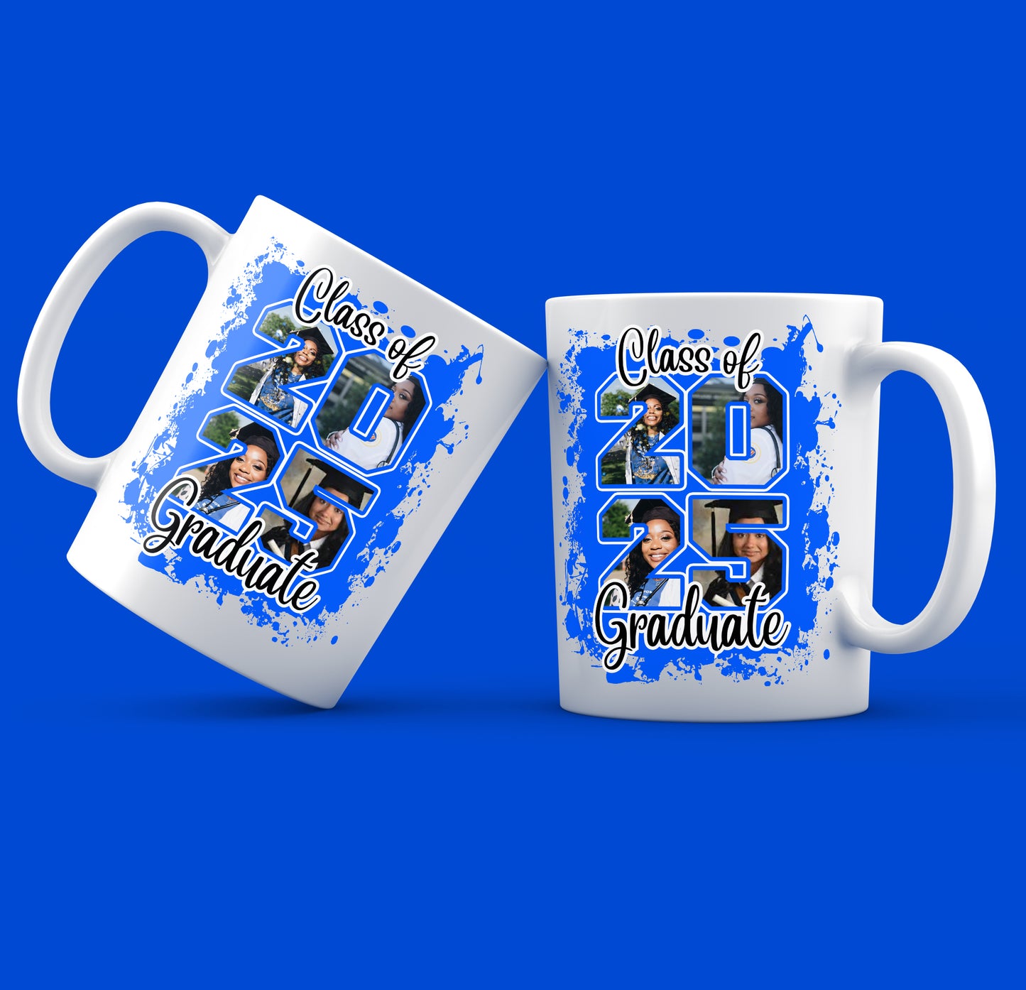 BLUE Class of 2025 Senior Design Canva Template , Graduation Class of 25 png files