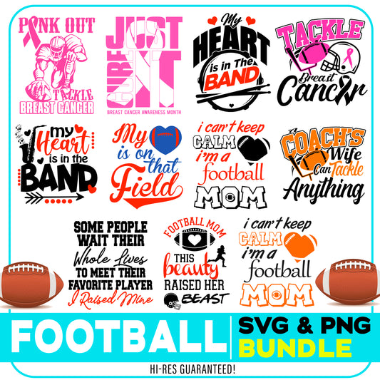 Football SVG Bundle - 12 High-Res Designs for Crafting