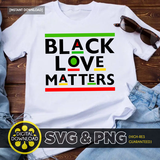 Black Love Matters SVG | Color-Separated PNG & Cut File for Crafting
