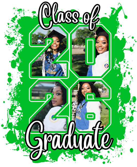 Graduation Senior Canva Template - Class of 26 EDITABLE DIY [GREEN]