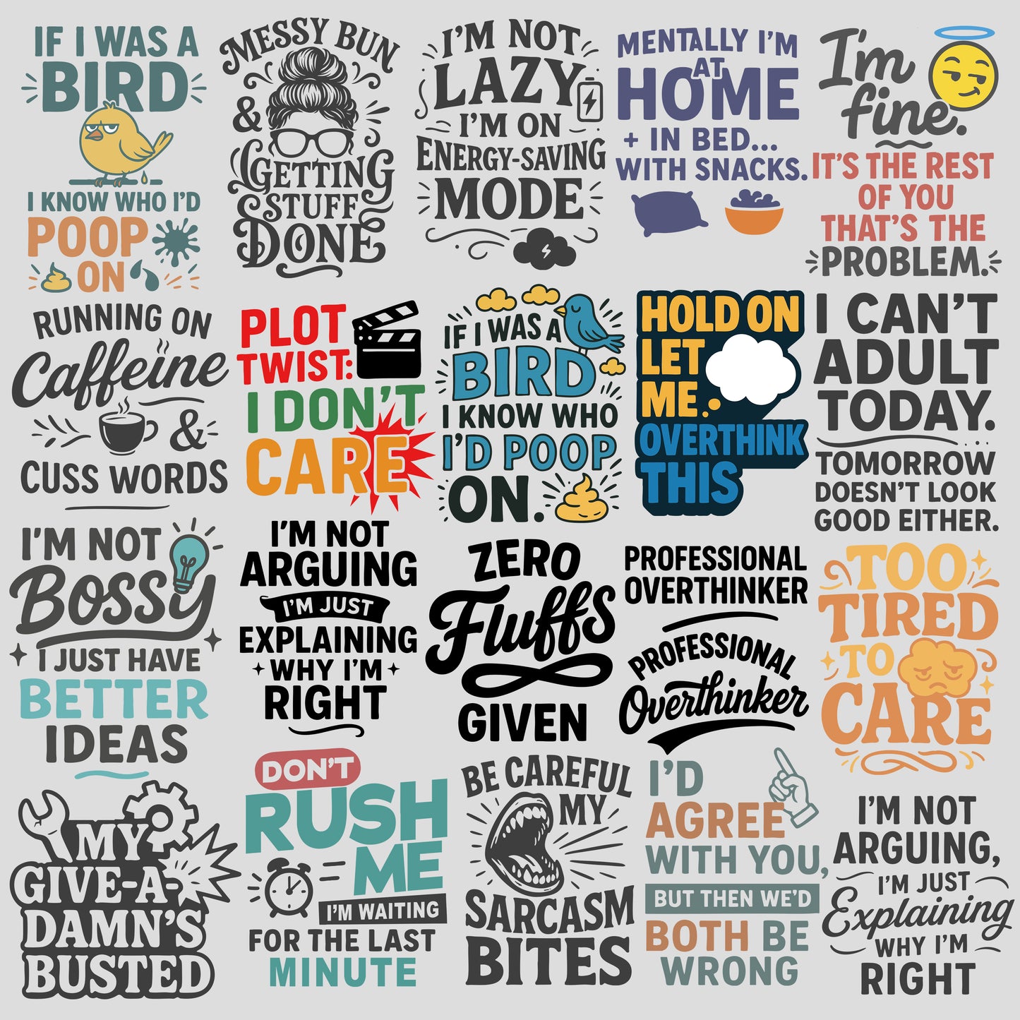 Funny Quote BUNDLE (SVG & PNG)