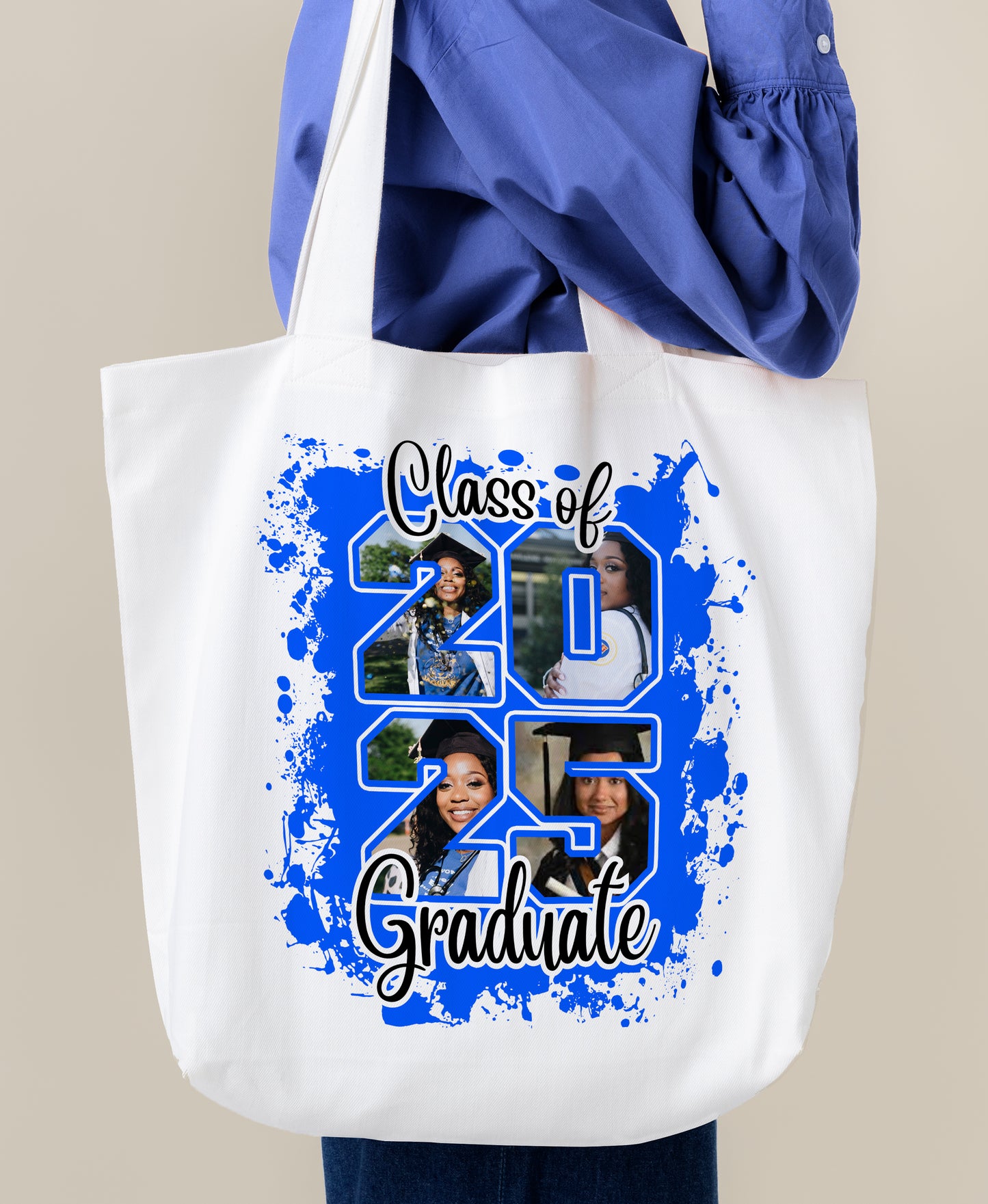 BLUE Class of 2025 Senior Design Canva Template , Graduation Class of 25 png files