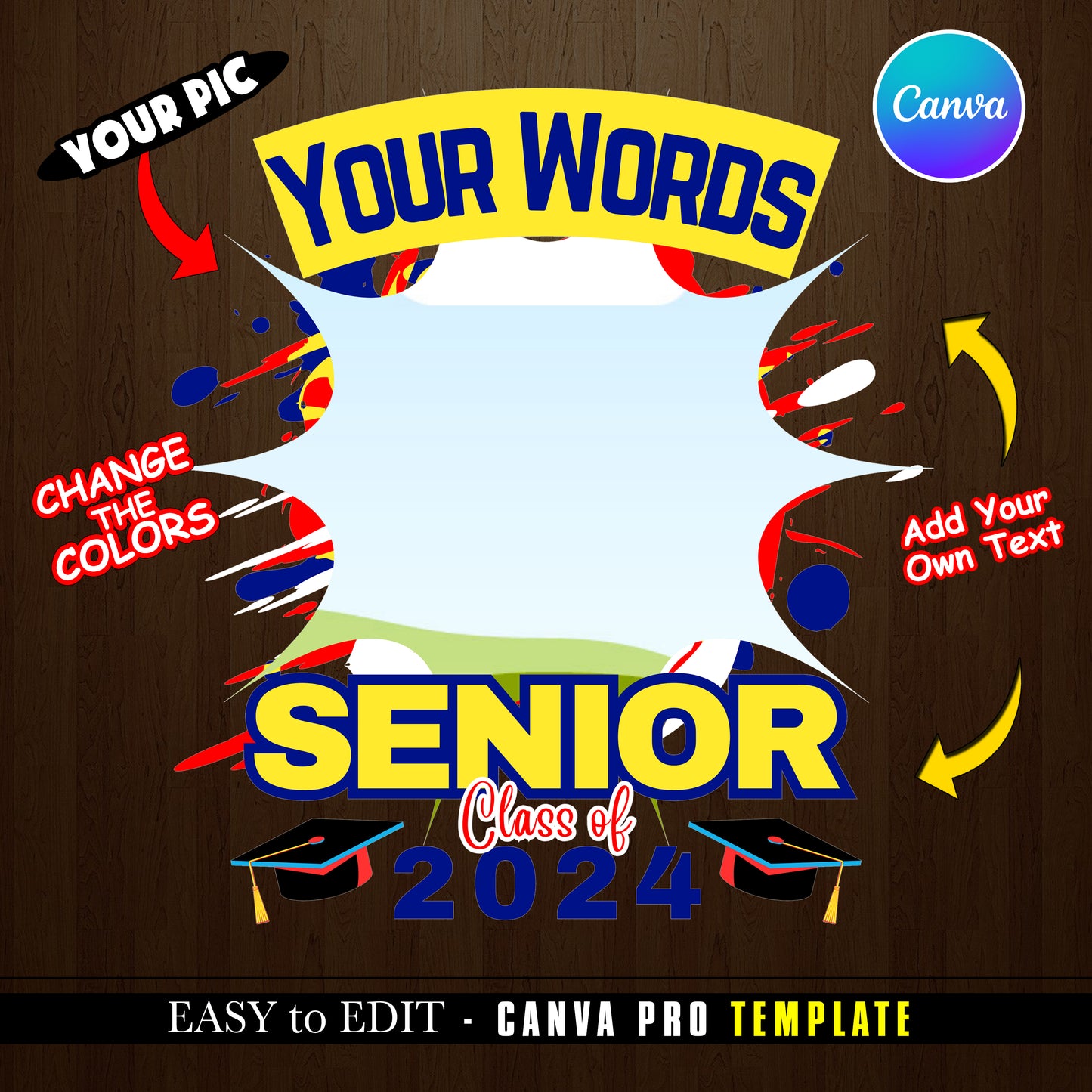 Class of 2025 Graduation Canva Template - Easy DIY Digital Download