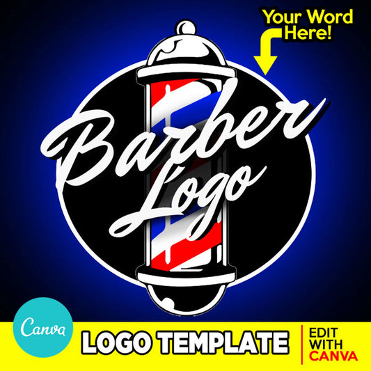 Barber Logo Template | Editable in Canva